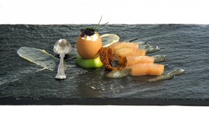 Wordsworth Restaurant Menu Image Wordsworth Restaurant Menu Image: Starter presented on Lake District slate platter