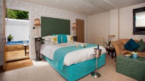 Photography of hotel room highlighting space and colours